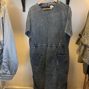 Denim look cotton T-shirt dress - UK 24